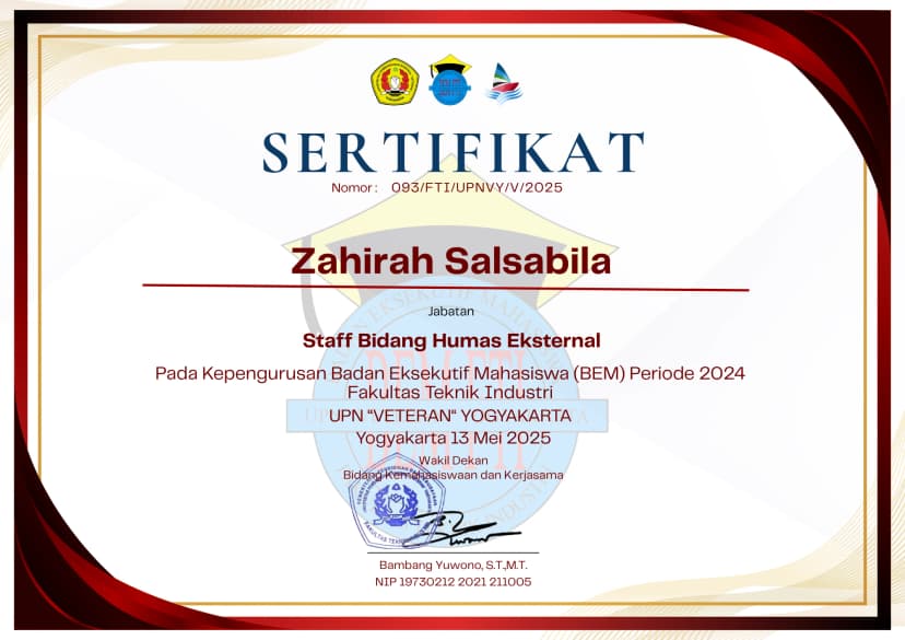 BEM FTI Organization Certificate